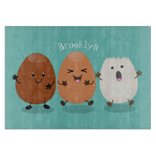 Kawaii eggs funny cartoon snijplank