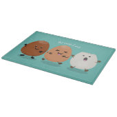 Kawaii eggs funny cartoon snijplank (Hoek)