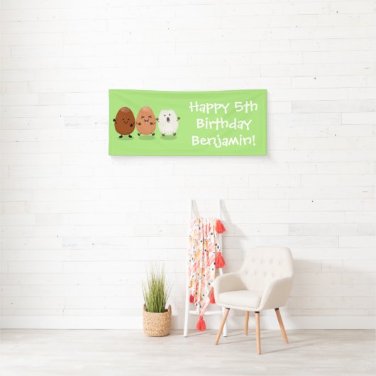 Kawaii eggs funny cartoon spandoek (Insitu)