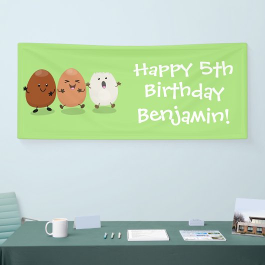 Kawaii eggs funny cartoon spandoek (Beurs)