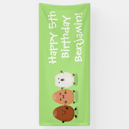 Kawaii eggs funny cartoon spandoek (Verticaal)
