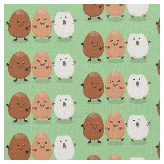 Kawaii eggs funny cartoon stof (Close Up)