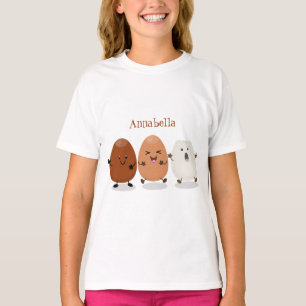 Kawaii eggs funny cartoon t-shirt