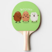 Kawaii eggs funny cartoon tafeltennisbatje (Achterkant)
