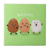 Kawaii eggs funny cartoon tegeltje (Voorkant)