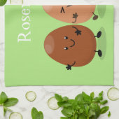 Kawaii eggs funny cartoon theedoek (Gevouwen)