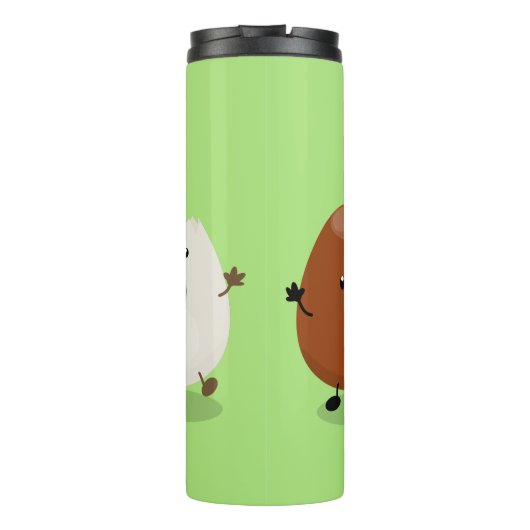 Kawaii eggs funny cartoon thermosbeker (Achterkant)