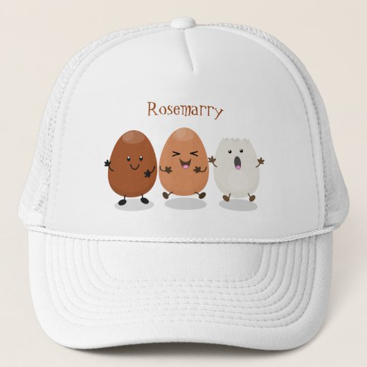 Kawaii eggs funny cartoon trucker pet (Voorkant)
