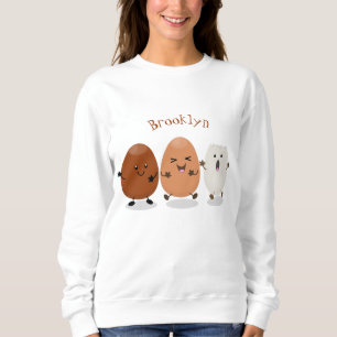 Kawaii eggs funny cartoon trui