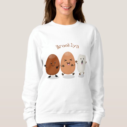 Kawaii eggs funny cartoon trui (Voorkant)