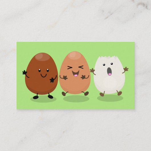Kawaii eggs funny cartoon visitekaartje (Achterkant)