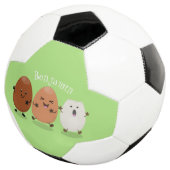 Kawaii eggs funny cartoon voetbal (Drie kwart)