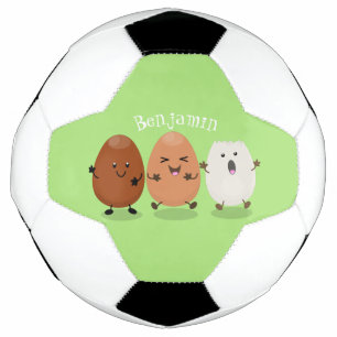 Kawaii eggs funny cartoon voetbal