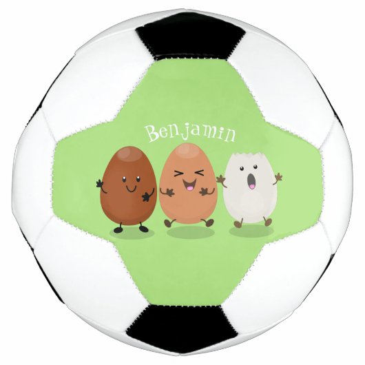 Kawaii eggs funny cartoon voetbal (Voorkant)