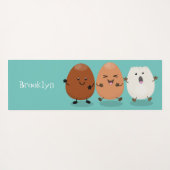 Kawaii eggs funny cartoon yogamat (Achterkant (horizontaal))