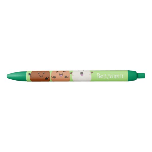 Kawaii eggs funny cartoon zwarte inkt pen (Voorkant)