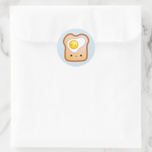 Kawaii Ei en Toast Sticker (Tas)