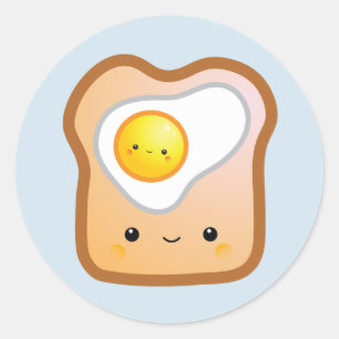 Kawaii Ei en Toast Sticker