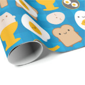Kawaii-eieren voor ontbijt cadeaupapier (Rol Hoek)
