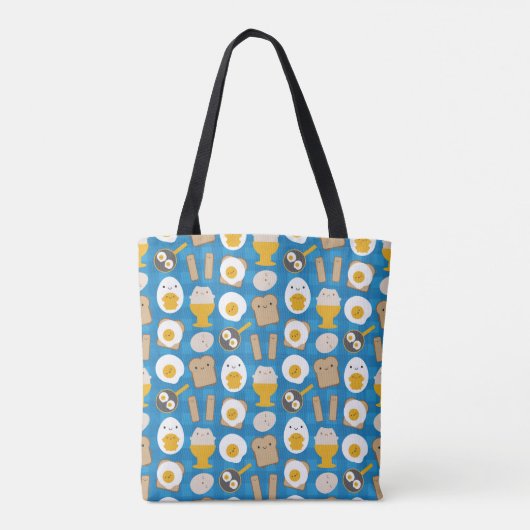 Kawaii-eieren voor ontbijt tote bag (Achterkant)