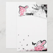 Kawaii emo Pink Bunny Stationery Briefpapier (Voorkant / Achterkant)