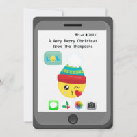 Kawaii Emoji themed Merry-kerstgroetings