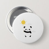 Kawaii en een schattige panda-zonnebrande ronde button 7,6 cm (Voorkant /achterkant)