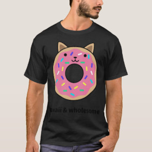 Kawaii en grootoogtonijn voor donut Cat Cool food T-shirt