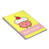 Kawaii en Happy Pink Cupcake met Cherry Notitieboek (Rechterzijde)