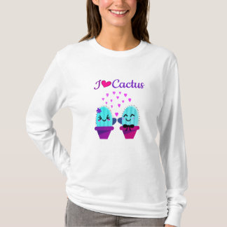 Kawaii en schattige cactus liefde t-shirt