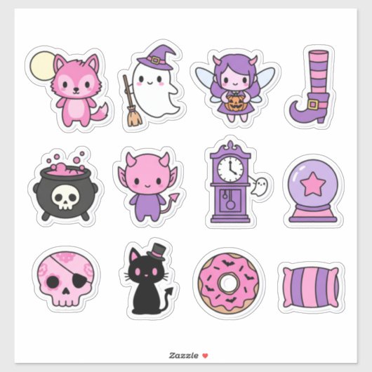 Kawaii Enchanted Pastel Haunts Sticker Collection (Vel)