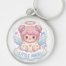 Kawaii Engel Chibi Meisje Ronde Sleutelhanger