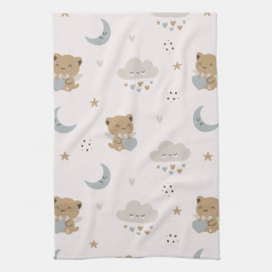 Kawaii engelkatten en wolken (2) theedoek