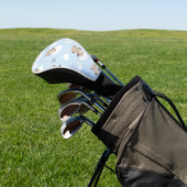 Kawaii engelkatten op wolken patroon golfheadcover (Insitu)