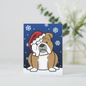 Kawaii Engels Bulldog Christmas Briefkaart (Staand voorkant)