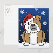 Kawaii Engels Bulldog Christmas Briefkaart (Voorkant / Achterkant)