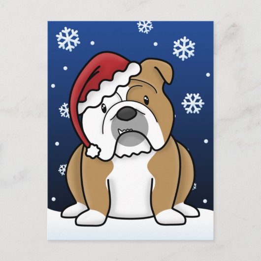 Kawaii Engels Bulldog Christmas Briefkaart (Voorkant)