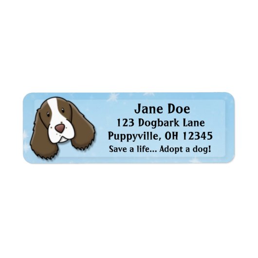 Kawaii Engelse Springer Spaniel Etiket (Voorkant)