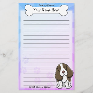 Kawaii English Springer Spaniel Stationery Briefpapier