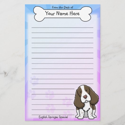 Kawaii English Springer Spaniel Stationery Briefpapier (Voorkant)