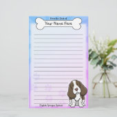 Kawaii English Springer Spaniel Stationery Briefpapier (Staand voorkant)