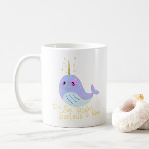 Kawaii Ernstige Narwal Koffiemok
