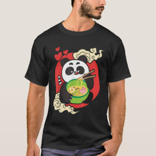 Kawaii eten panda japans ra noedels t-shirt