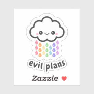 Kawaii Evil Plans Cloud Sticker