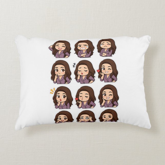 Kawaii Expression Worpillow – Boss Babe Sfeer Accent Kussen (Voorkant)