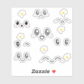 Kawaii Face Expression Stickers (Vel)