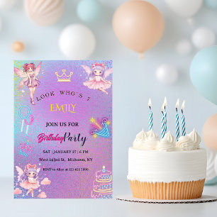 Kawaii Fairy Kids Verjaardag  Kaart