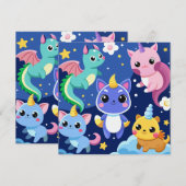 Kawaii Fantasy Creatures Kaart (Voorkant / Achterkant)