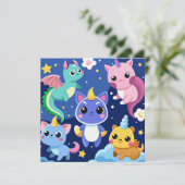 Kawaii Fantasy Creatures Kaart (Staand voorkant)