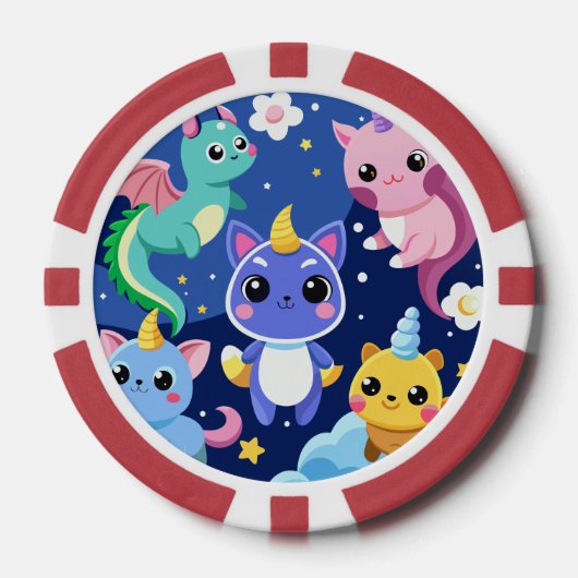 Kawaii Fantasy Creatures Poker Chips (Voorkant)